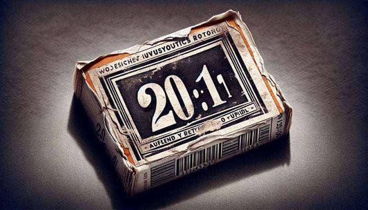 Close-up of blushwood berry extract with a 20:1 ratio warning sign