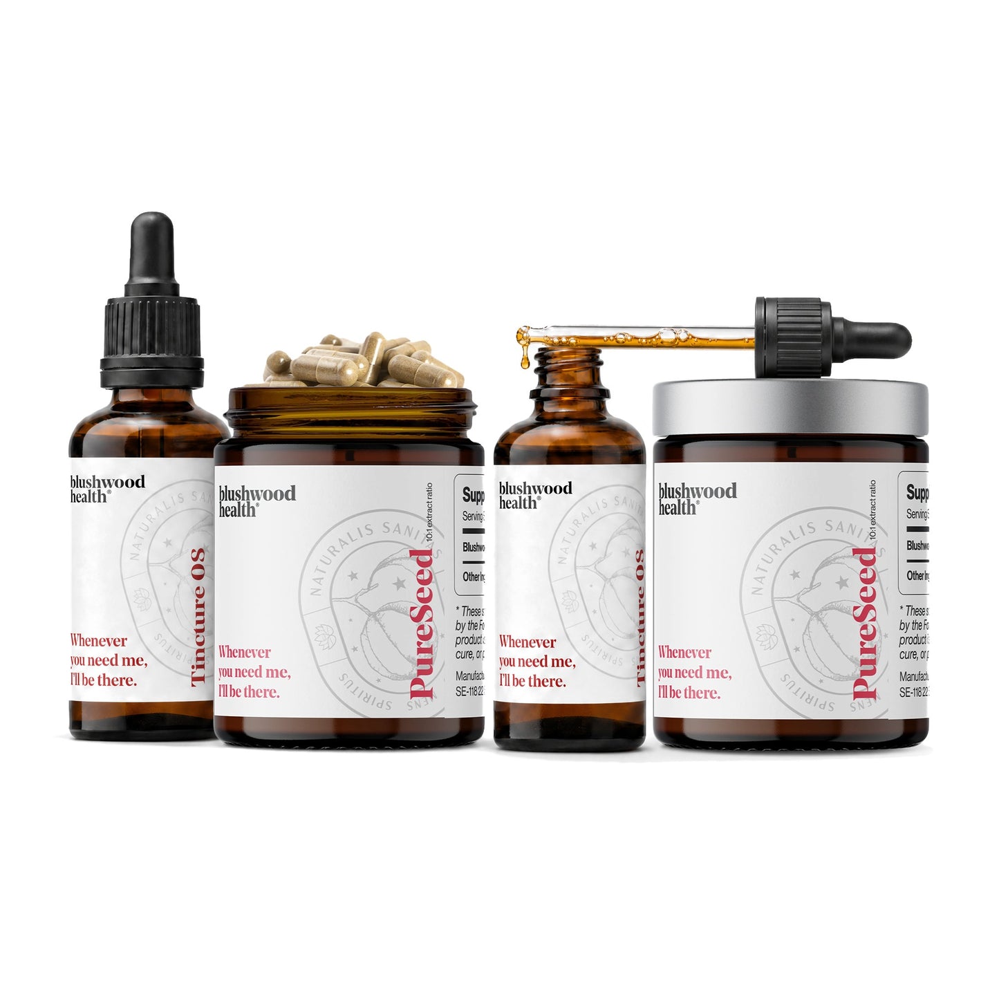 Blushwood Berry Extract Bundle — tinctures and capsule jars, product shot