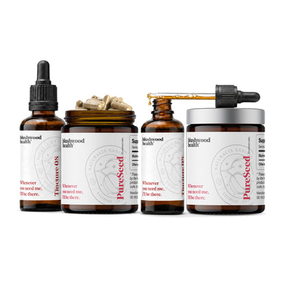 Blushwood Berry Extract Bundle — tinctures and capsule jars, product shot