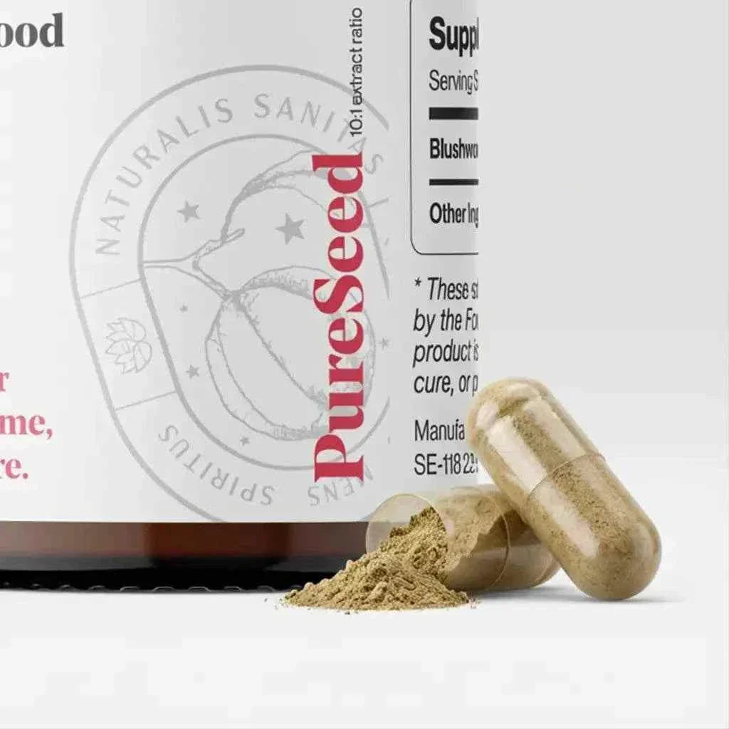 Blushwood Health EBC-46 capsules shown with contents inside