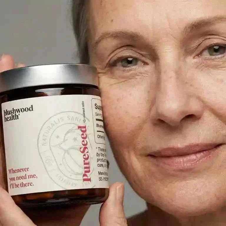 Hero image of woman representing daily wellness with Blushwood Health EBC-46 supplement
