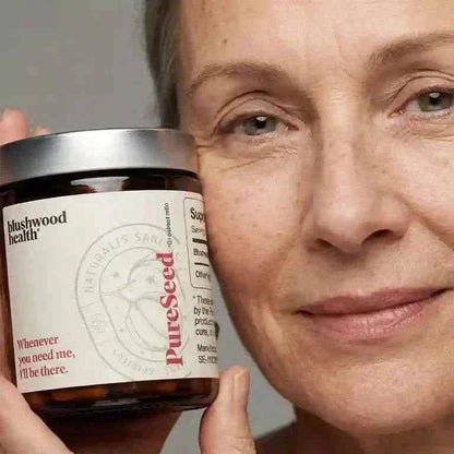 Hero image of woman representing daily wellness with Blushwood Health EBC-46 supplement
