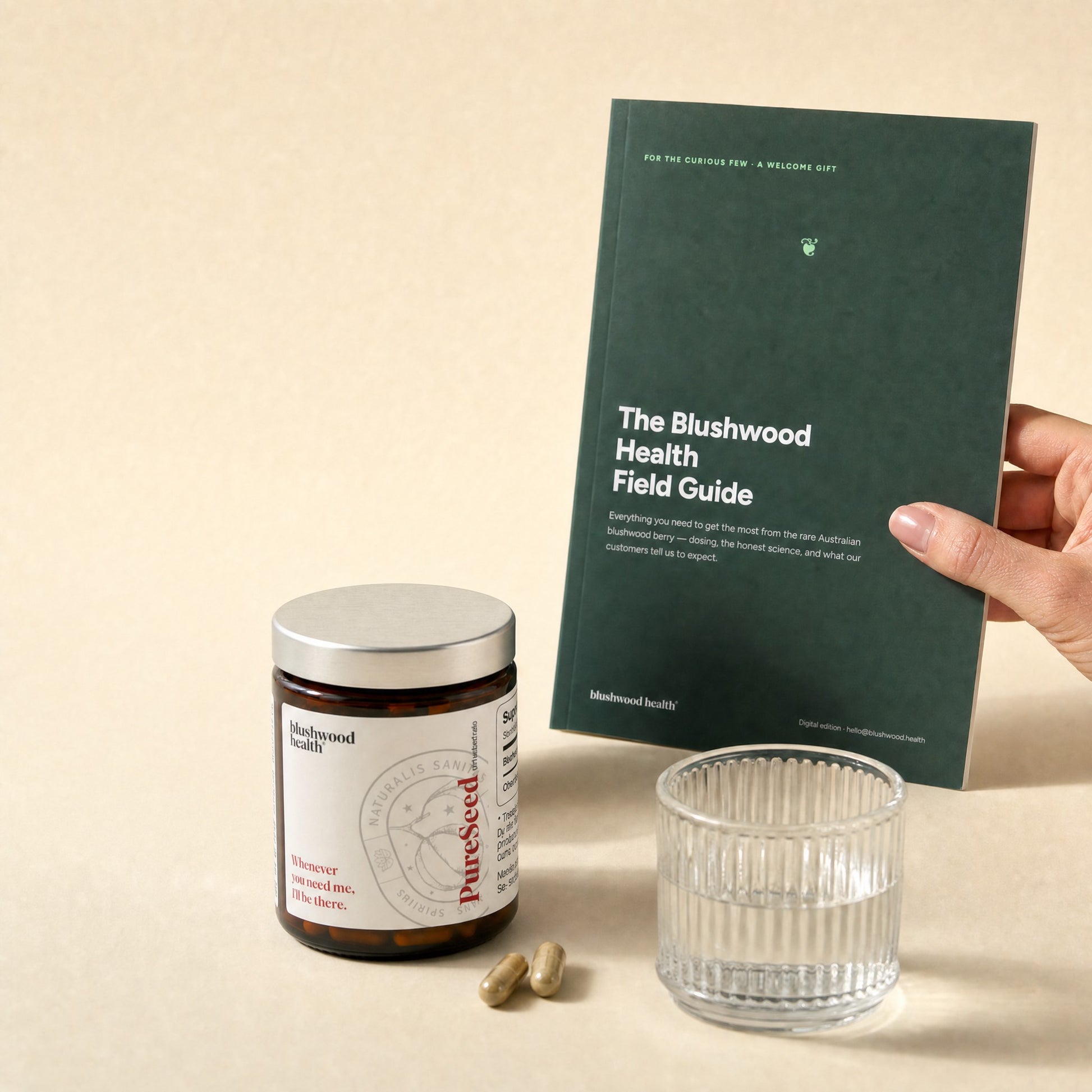 Blushwood Berry Extract Capsules — 30-day supply (1 jar) with the free Field Guide