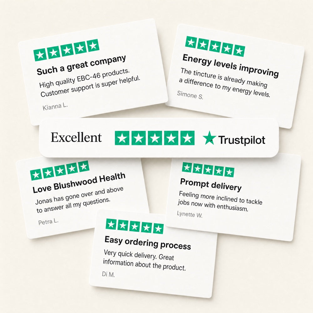 Trustpilot 5-star verified Blushwood Health customer reviews — Excellent rating